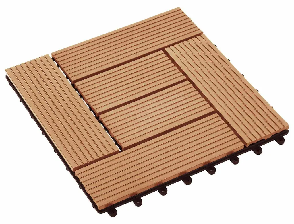 Revêtement de sol extérieur en WPC aspect bois exotique - Dalles clipsables - 7