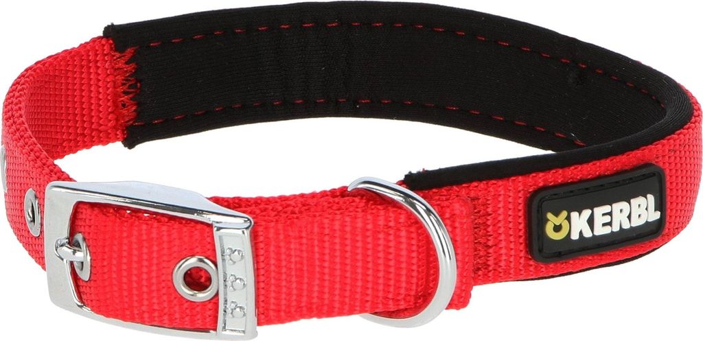 MIAMI PLUS Nylonhalsband mit Softeinlage, rot, 45-53cm/30mm