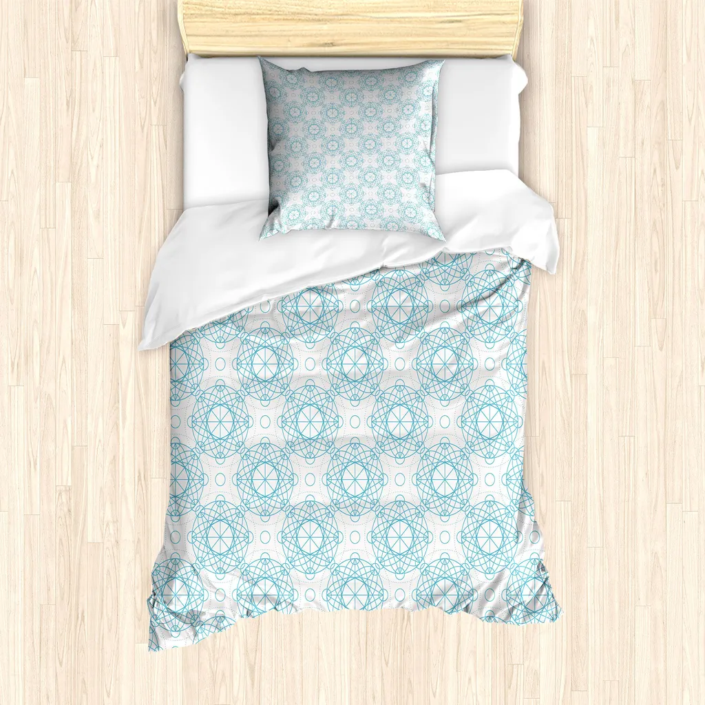Set Letto Singolo Antiacaro ABAKUHAUS 135x200 Federa 80x80 Blu Cielo
