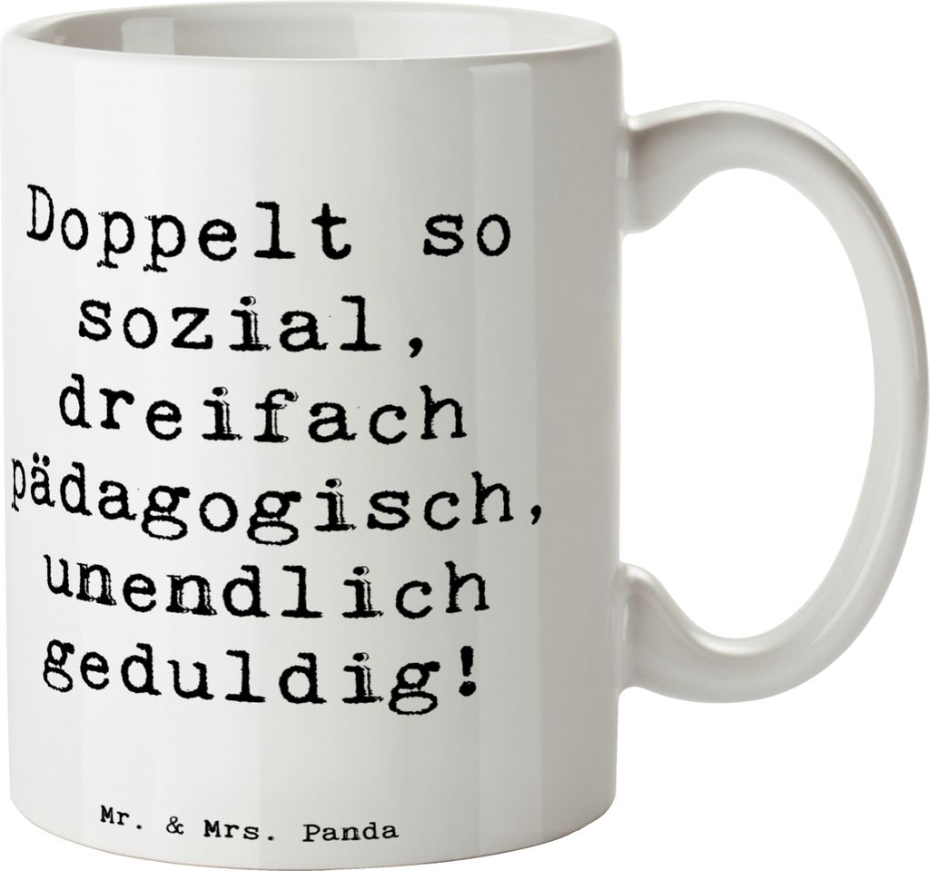Mr. & Mrs. Panda Tasse Spruch Sozialpädagogin Power - Weiß - Geschenk, pädagogische Professionalität, Keramiktasse, Pott, Beruf, Becher, geduld...