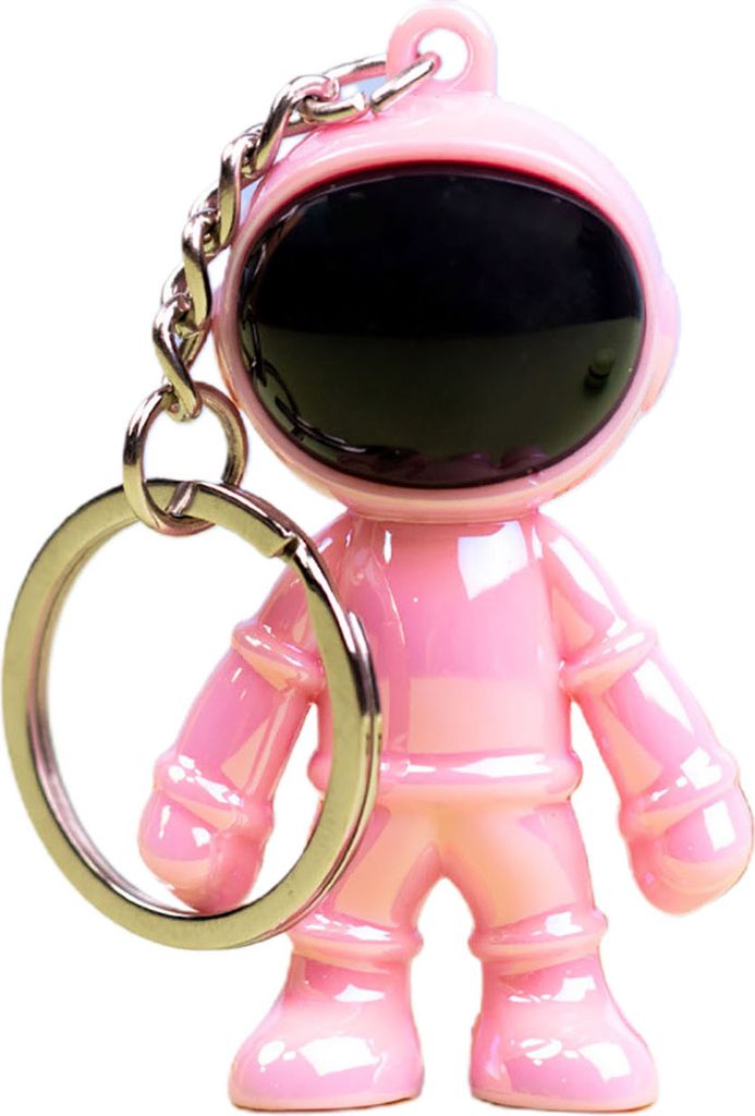 Schlüsselanhänger Schöne Beste Freunde Geschenk Kunststoff 3D Cartoon Astronaut Rucksack Anhänger Schmuck Zubehör-Rosa