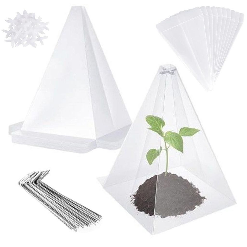Garten Pflanzhauben für Jungpflanzen – PET Abdeckung mit Erdspießen, UV-beständig, für Gemüse, Kräuter & Blumen