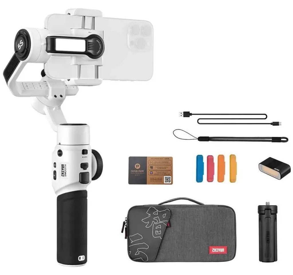 Stabilisateur pour Smartphone Smooth 5S Blanc avec Éclairage Intégré - 5
