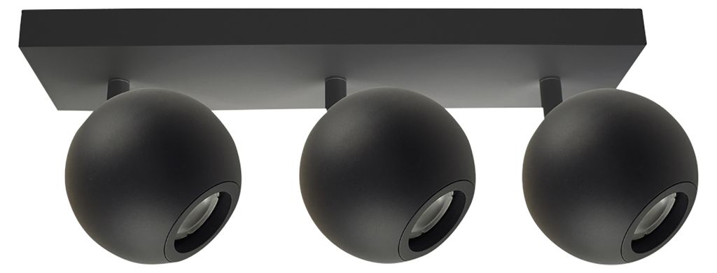 ENOVALITE Deckenleuchte GLOBE, GU10-Fassung, IP20, Ø10cm, 3 flammig, schwarz