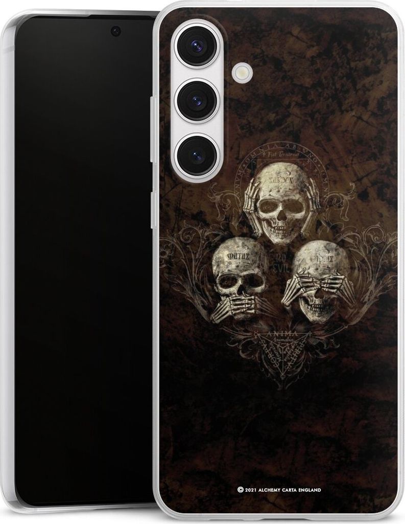 DeinDesign Slim Hülle für Samsung Galaxy S24+ Silikon Case Ultra Dünn Handyhülle Art Gothic Totenköpfe