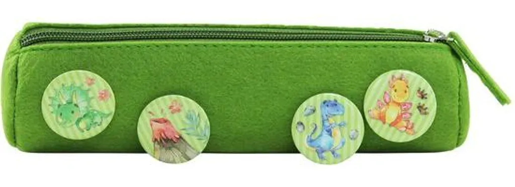 Trousse verte dinosaure Vilten : fini le désordre dans le sac d'école