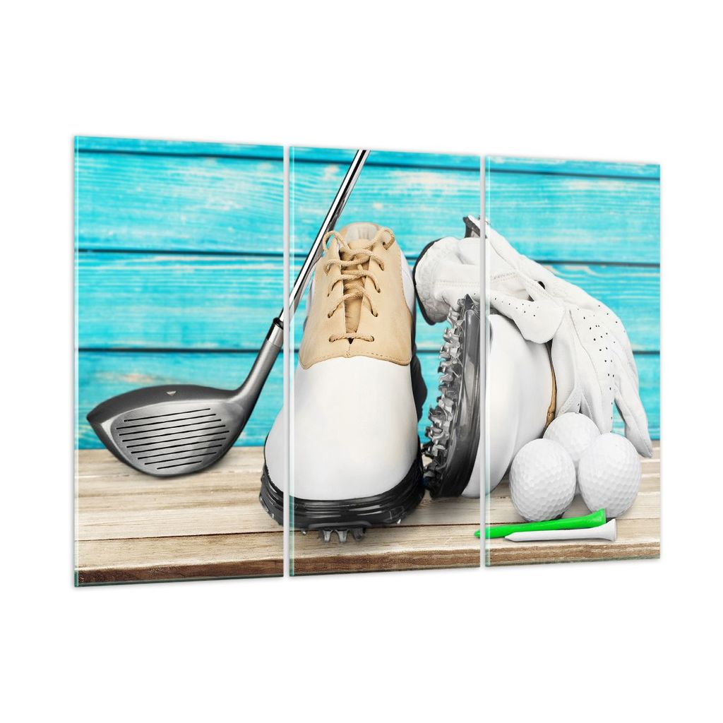 Bilder auf glas - Golf Ball Gras Sport - 165x110cm - Glasbilder - Wandbilder - Kunstdruck - zum Aufhängen bereit - Wanddekoration aus Glas - Glas ...