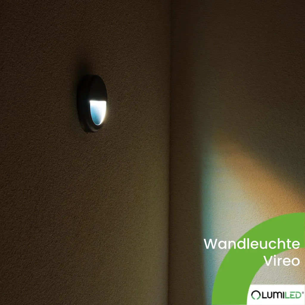 Luminaire Mural LED Extérieur Étanche IP65 Rond Noir CCT Variable 440lm - 7