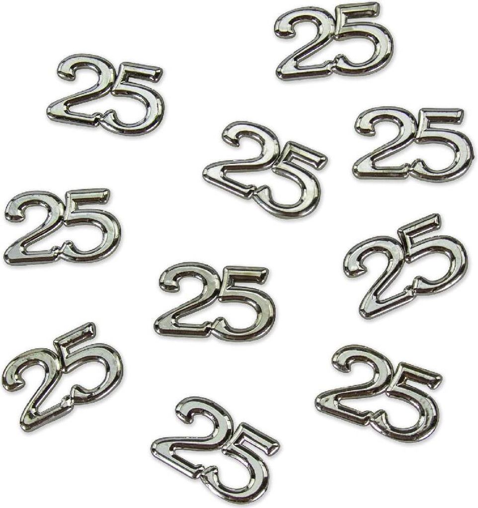 Oblique Unique 10x Konfetti Zahl 25 Deko Geburtstag Produktbild 