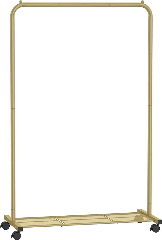 Appendiabiti Oro con Ruote e Ripiano: Stender Professionale per Boutique