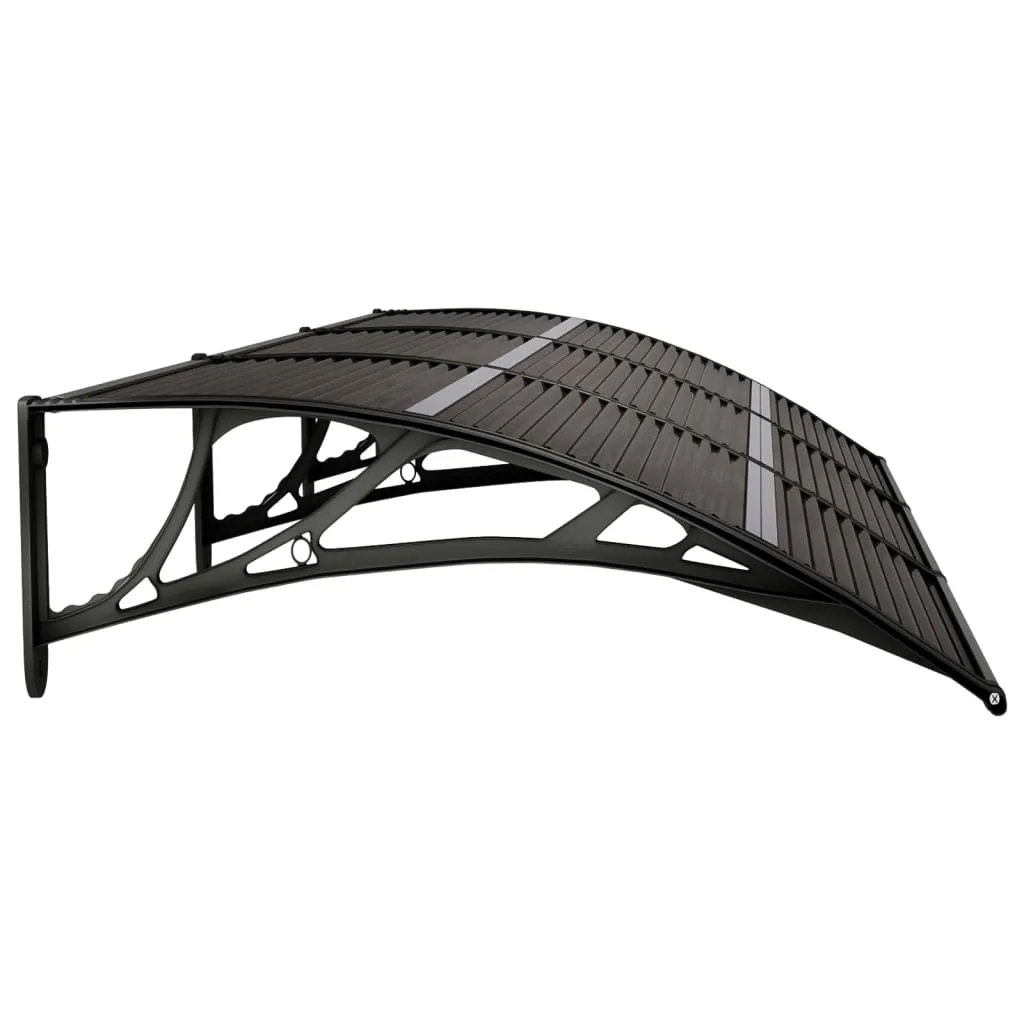 Pensilina vidaXL 300x80 cm Nera in Policarbonato per Porte e Finestre - 9