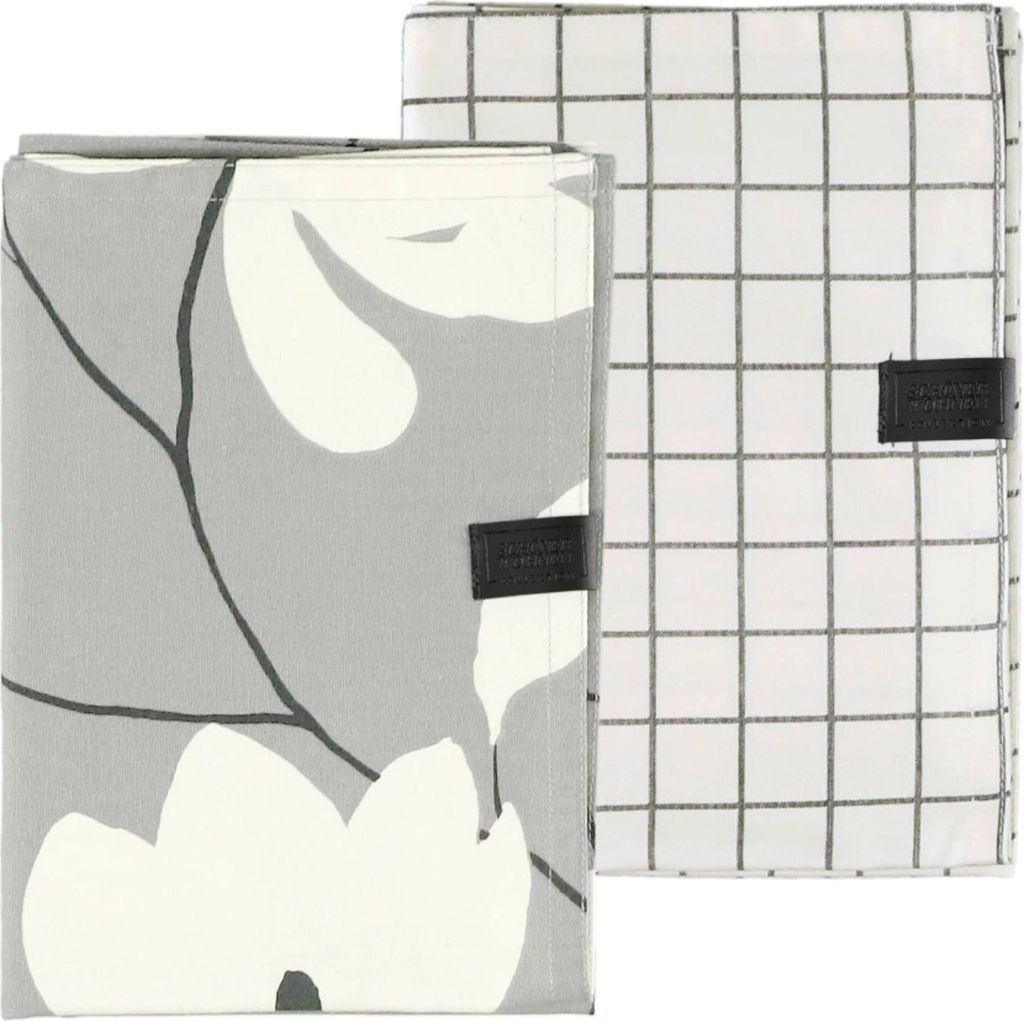 SCHÖNER WOHNEN-Kollektion Geschirrtuch DUO Grau 50 x 70 cm