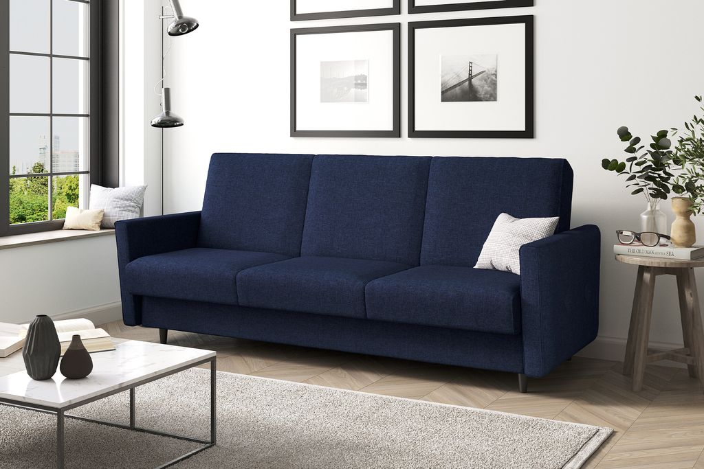 MEBLINI Sofa mit Schlaffunktion - Schlafcouch Ausziehbar - Schlafsofa mit Bettkasten - Sofabett - Couch mit Schlaffunktion - Klappsofa - ANDRES 2 -...
