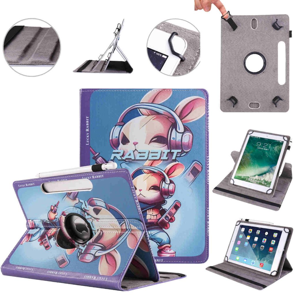 Für Apple iPad Air 11 Zoll 2025 / 2024 360 Grad Motiv 12 Tablet Tasche Kunst Leder Etuis Hülle