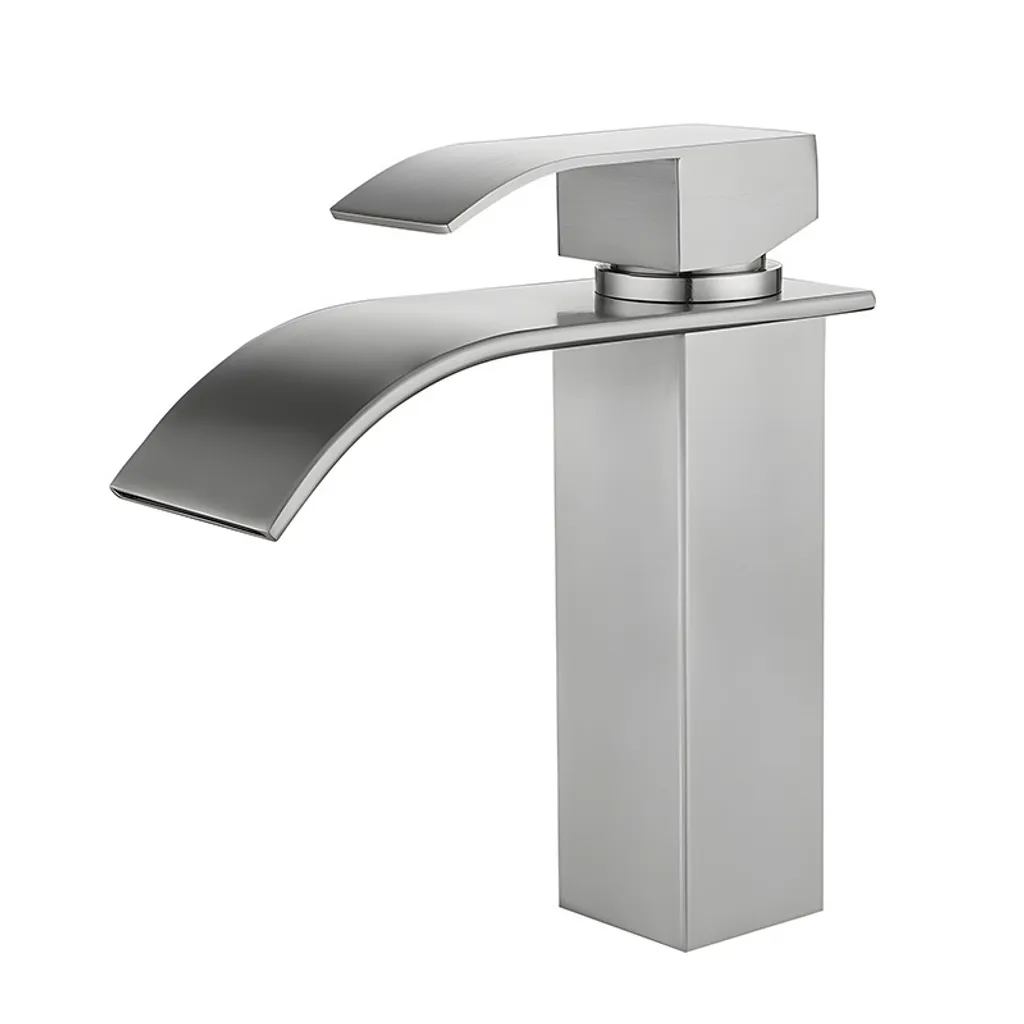 Robinet de salle de bains chromé en inox - Mitigeur lavabo ergonomique