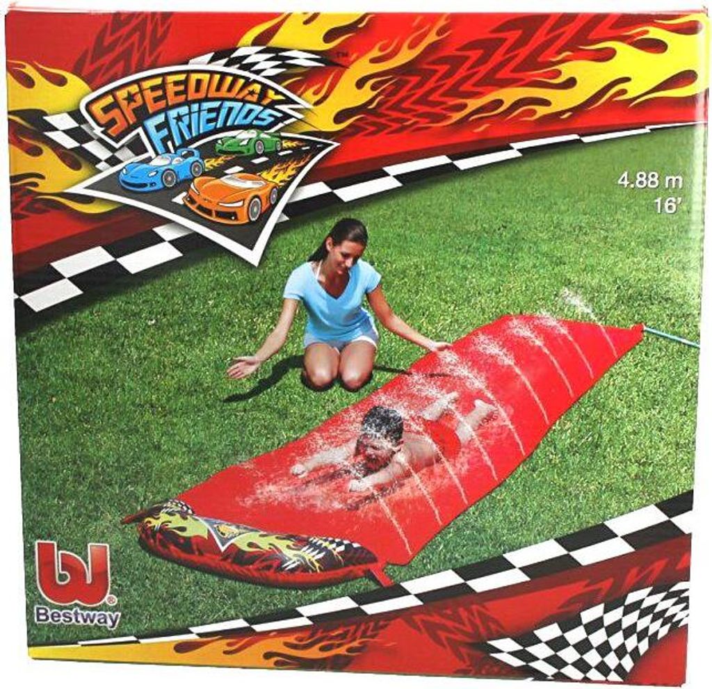 Bestway® Wasserrutsche "Speedway" mit Sprinkler, rot, 488 Produktbild 