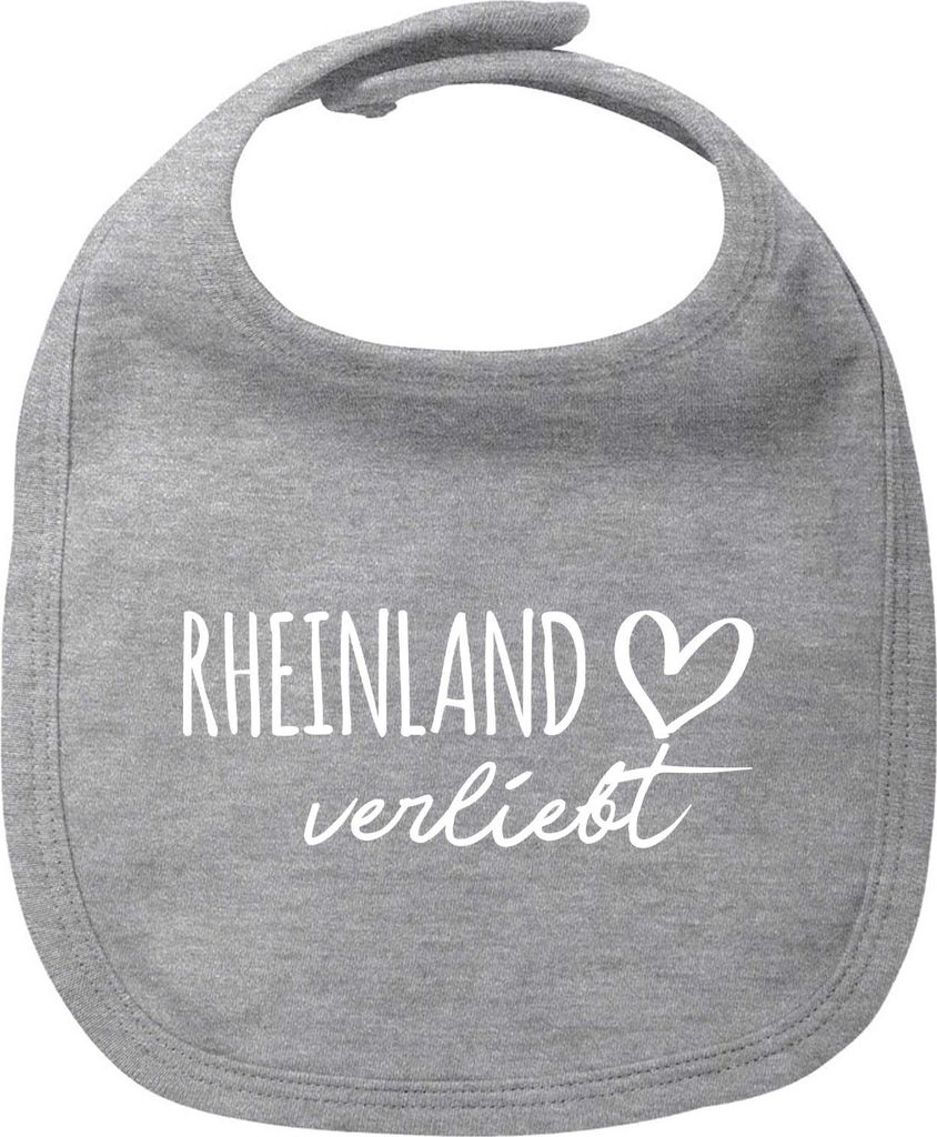 Huuraa Baby Lätzchen Rheinland verliebt Heather Grey Klettverschluss Baumwolle Latz Geschenkidee