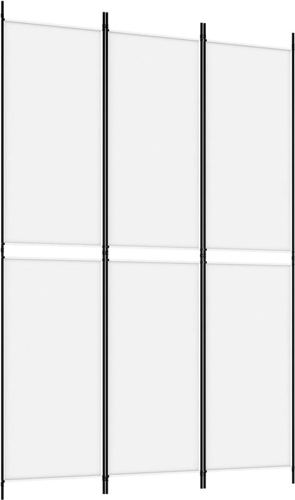 3-tlg. Paravent Weiß 150x220 cm Stoff