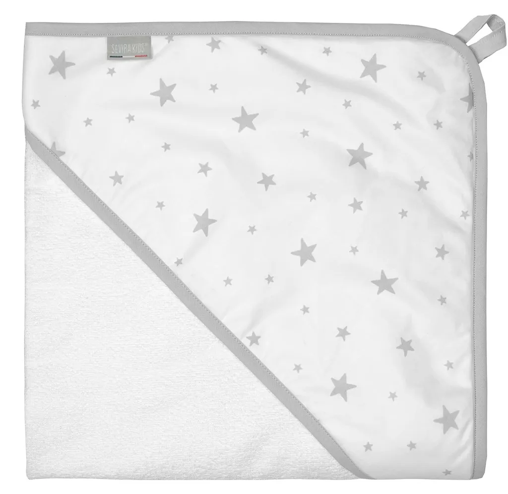 Serviette à capuche bébé pour le bain Stella 100 cm - Blanc Éclatant