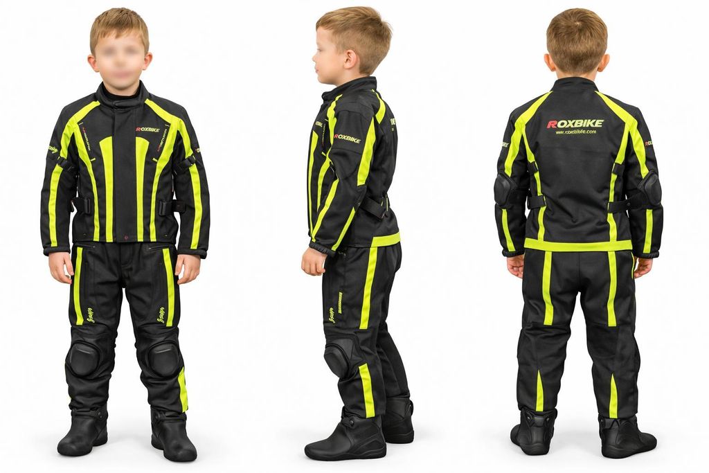 Kinder Motorradanzug Motocross Rennanzug Kart Anzug Schutzanzug MX Kinder Gelb gr.158