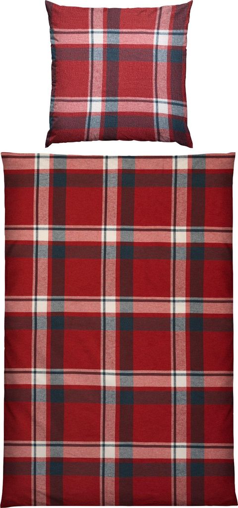 Erwin Müller Bettwäsche rot 1x 155x220 cm + 1x 80x80 cm