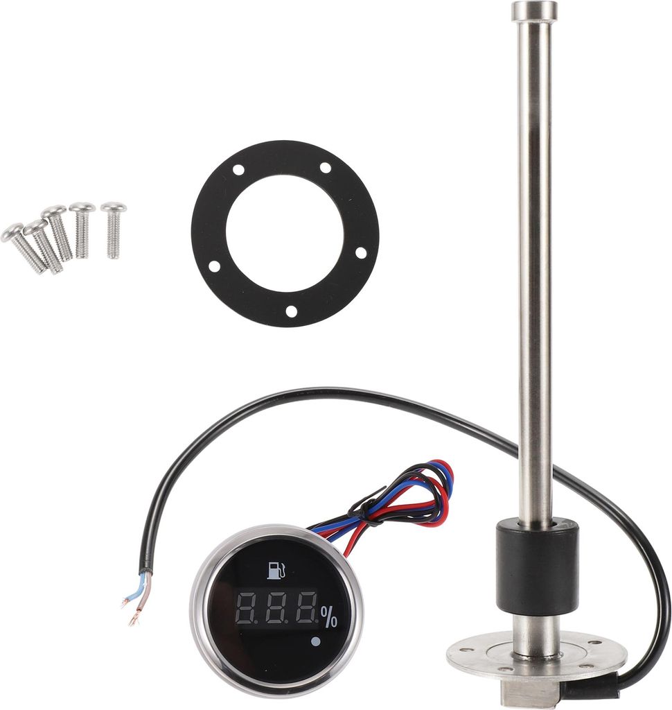 Kraftstoff-Sendeinheit und Messgerätesatz Boot Kraftstoff-Sendeinheit Marine Kraftstoff-Sender Einheit 9,84" Metall Silber Schwarz 1 Satz 0-190 Ohm