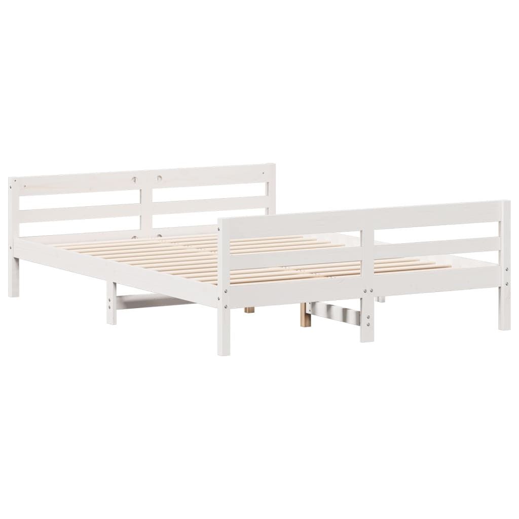 Best Möbel Massivholzbett ohne Matratze Weiß 120x200cm Kiefernholz - Klassische Betten Bettrahmen2026 873582
