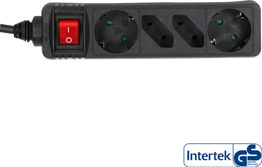 Multipresa Professionale InLine 16445S 5 Metri 4 Vie Nero 16A