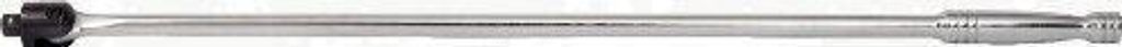 A silver torque wrench with a black handle on a white background.
