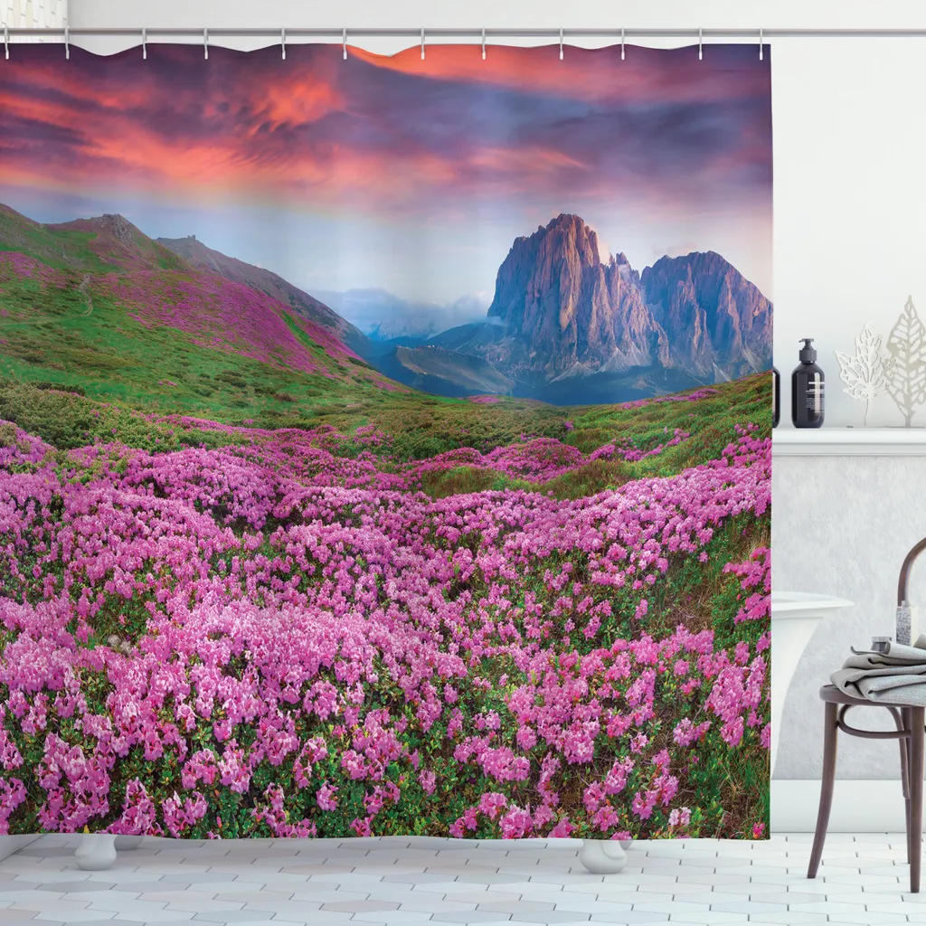 Tenda da Doccia Artistica Autunno in Montagna 175x240 ABAKUHAUS