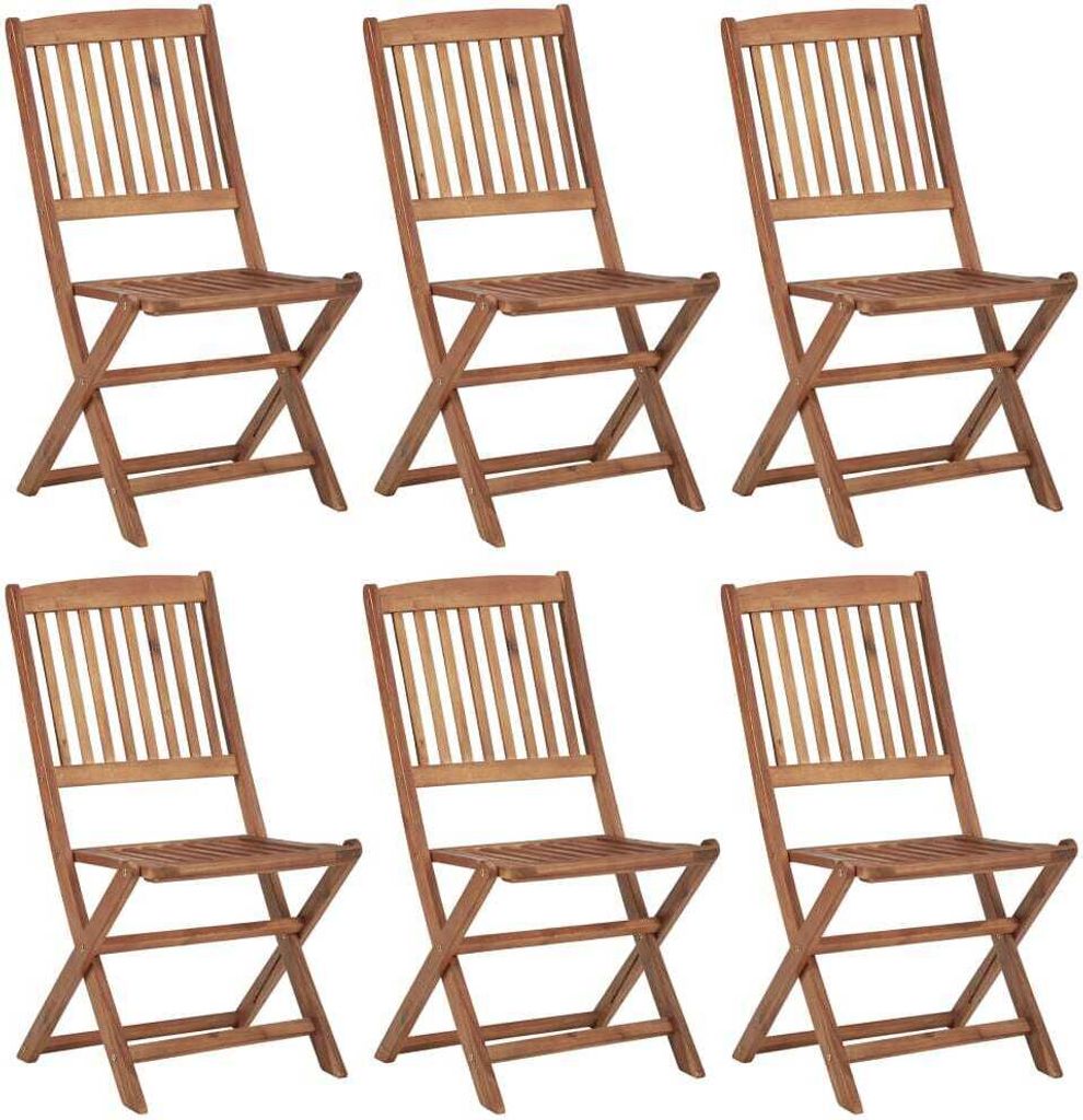 Klappbare Gartenstühle 6 Stk. Massivholz Akazie