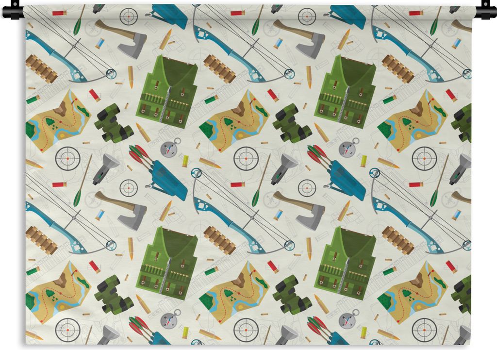 MuchoWow Wandteppich Wandbehang Bogen - Kugeln - Patronen 150x112.50 cm Tapisserie Dekoration Wandtuch - Wanddecke - Wandteppiche