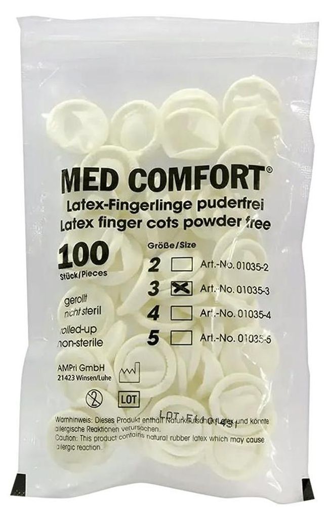 MED-Comfort - Fingerlinge - Latex Puderfrei - M Produktbild 