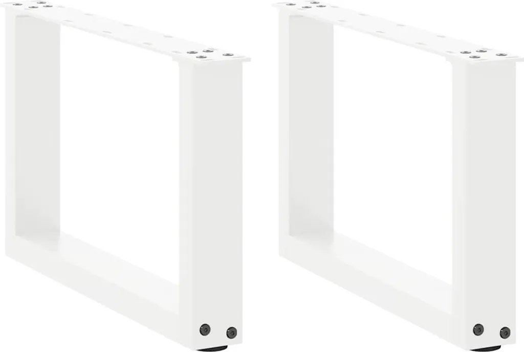 Set 2 Gambe a U per Tavolino Bianco 50x30 cm | Design Minimal in Acciaio