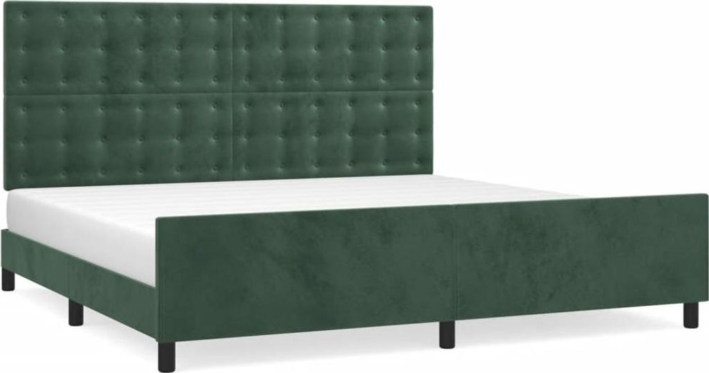 vidaXL Bettgestell ohne Matratze Dunkelgrün 200x200 cm Samt