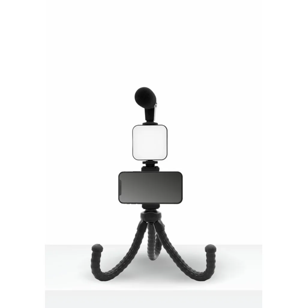 Support de Vlogging Multifonction avec LED et Micro pour Smartphone Noir - 2