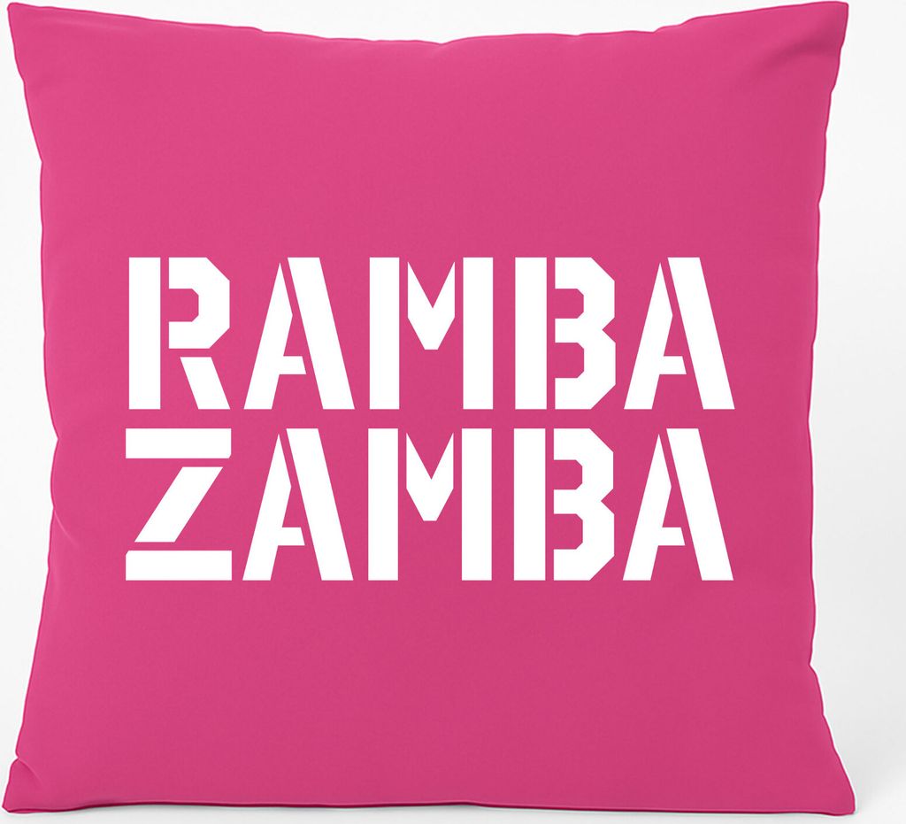 Huuraa Kissen Rambazamba Schriftzug 40x40cm mit Füllung Fuchsia Baumwolle Dekokissen Geschenkidee