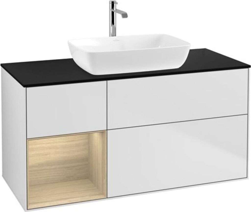 V&B Waschtischunterschrank Wandbeleuchtung Finion 120cm, Pl bla m, Reg Oa ven, wh. m Lac