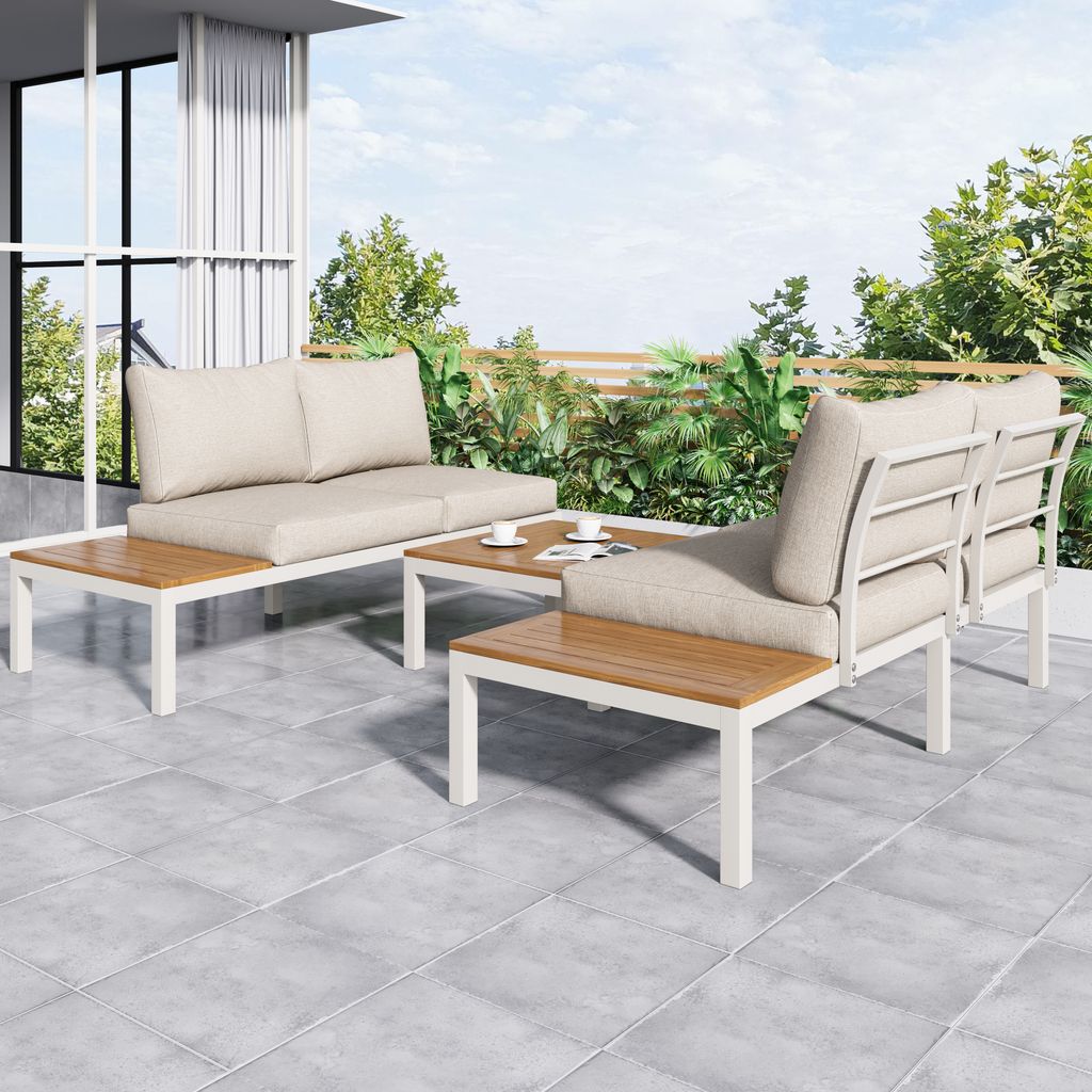 Merax Gartenlounge-Set aus Akazienholz, 3-tlg.Gartenmöbel Produktbild 12