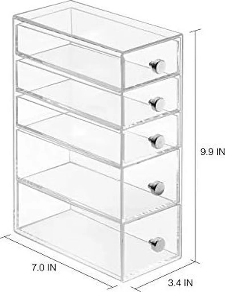 Petit format et 5 tiroirs : tour de rangement transparente iDesign - 3