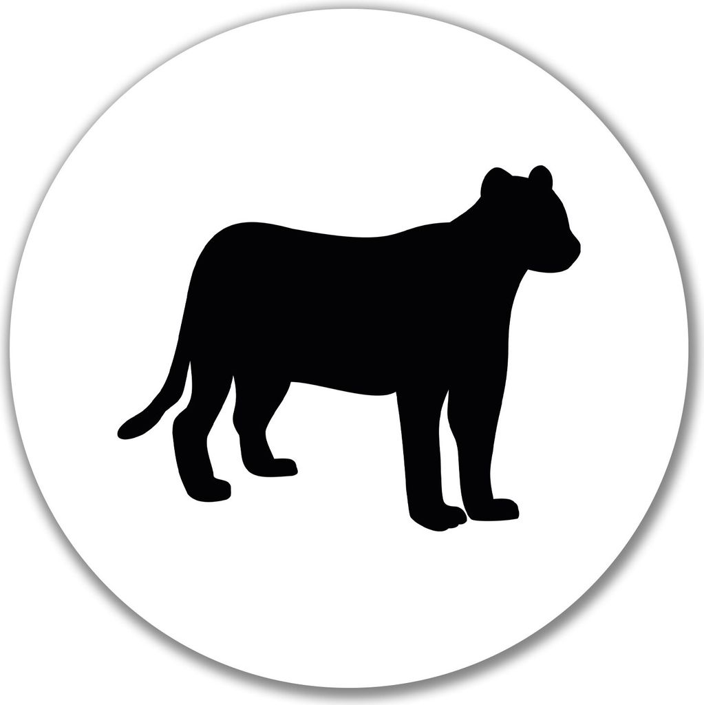 Huuraa Aufkleber Panther Silhouette 10cm rund Sticker Geschenkidee
