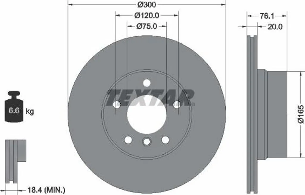 Disque de frein arrière pour BMW E82 E88 - Qualité OE Textar 92199503