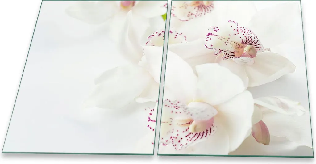 Protezione Piano Cottura Vetroceramica 2x 40x52 Fiori Bianco