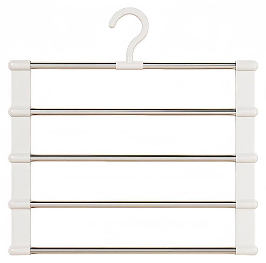 Hosenständer, mehrstöckig, aus Edelstahl, mit 360° drehbarem Haken, faltbar