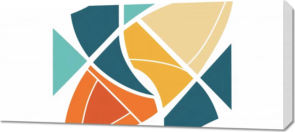 Quadro Moderno 90x40 Geometria del Vento - Stampa su Tela d'Arredo
