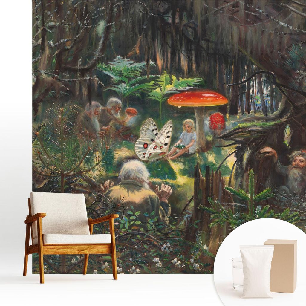 Fototapete - 250x250 cm - Tapete - Wandtapete - Wandbilder - Dekofolie - Tapete Folie - Wand - Dekoration - Wohnzimmer - Märchenwald