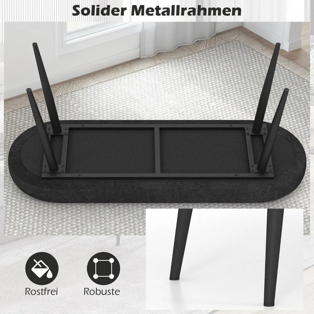 Banc de 113 cm robuste 300 kg noir : la solution pour assises fragiles - 5