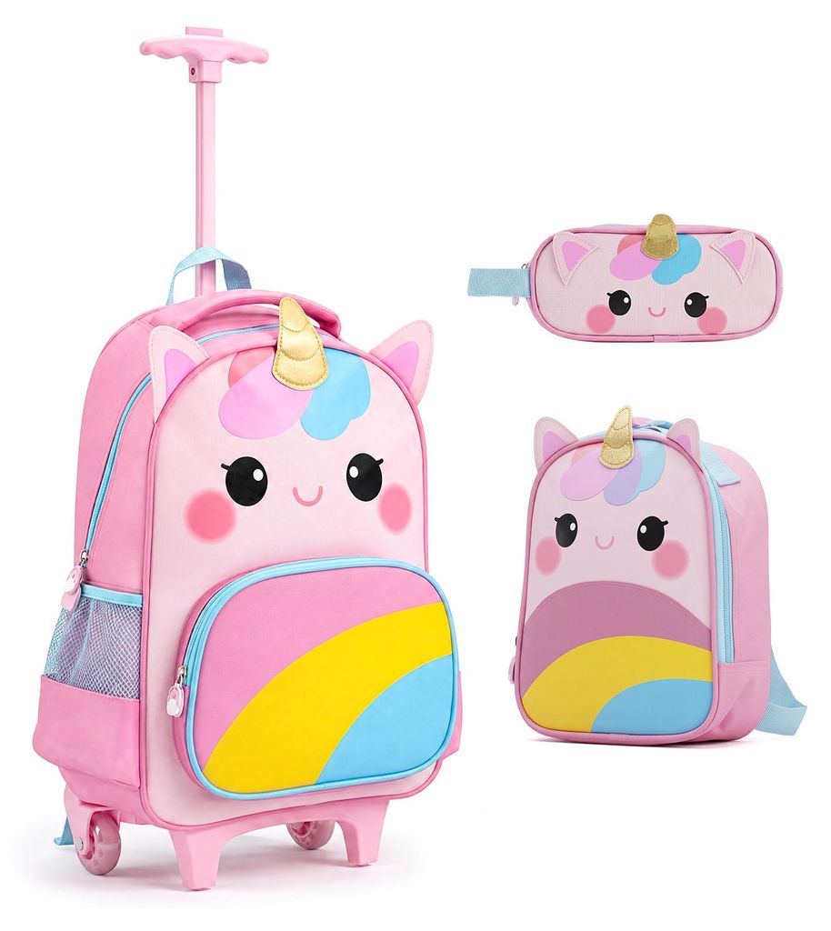 COSTWAY Rucksack Kinder mit Rädern, Schulrucksack Trolley, Produktbild 