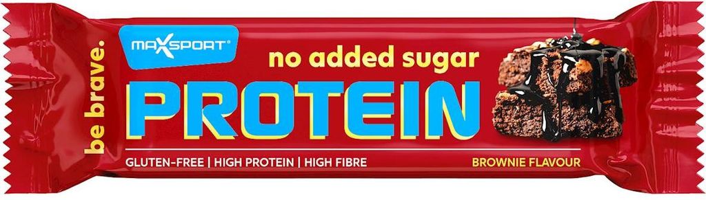BATON PROTEINOWY BROWNIE W CZEKOLADZIE MLECZNEJ BEZ DODATKU CUKRÓW BEZGLUTENOWY 40 g - MAXSPORT
