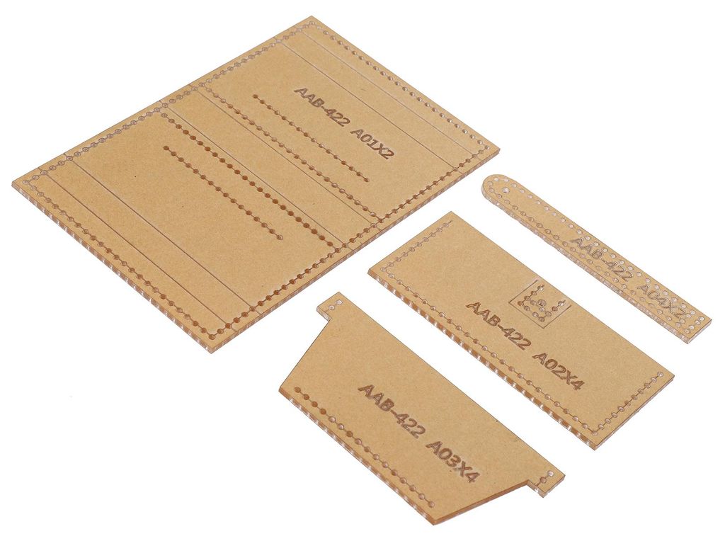 4-teiliges Set aus Acryl-Schablonen für Kartenhalter – DIY-Bastelset mit handgefertigten Leder-Mustervorlagen